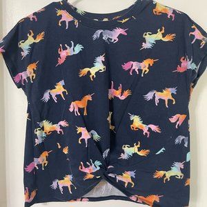Wonder Nation Unicorn Twist Front Shirt- L